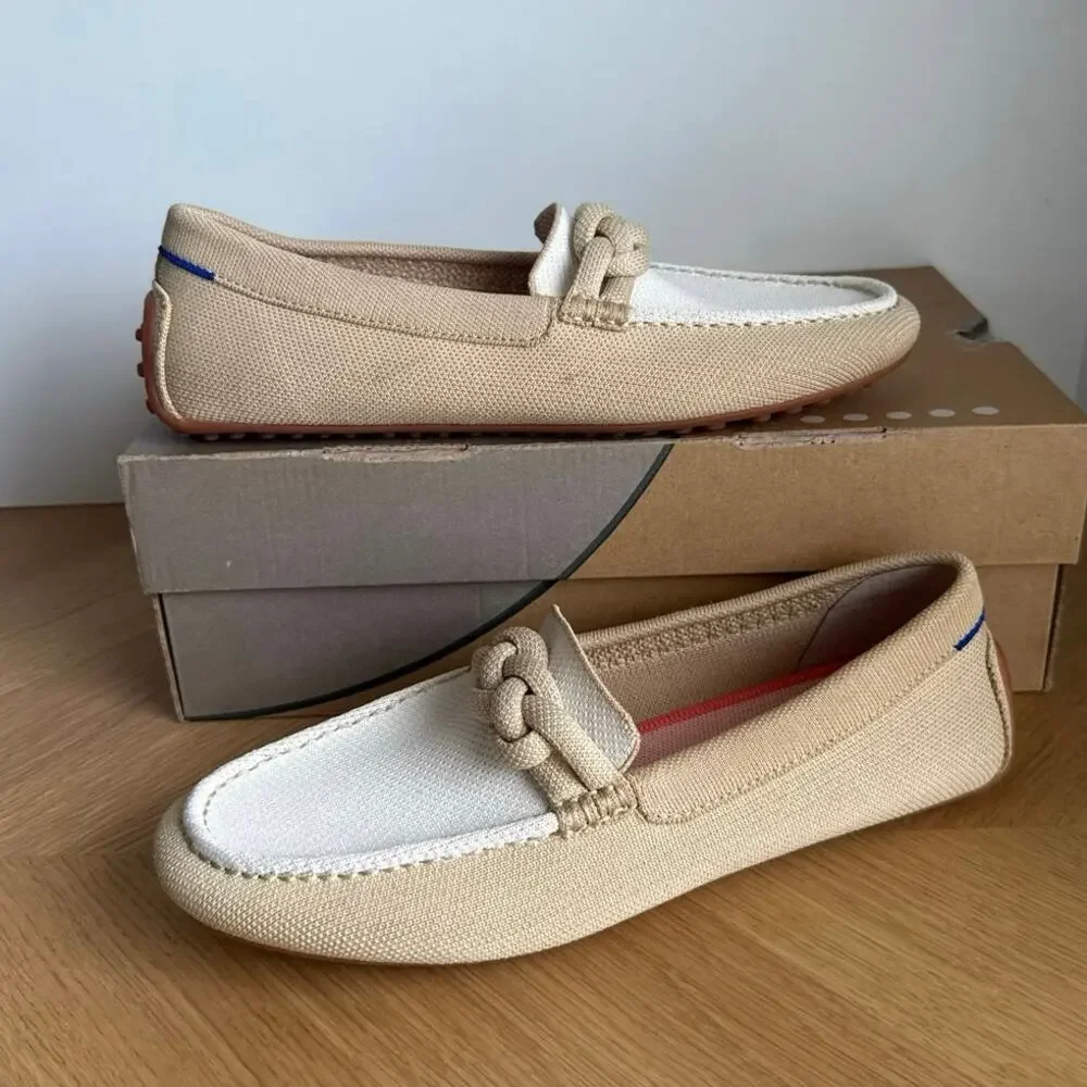 ROTHY’S The Braid Driver ‘Cappuccino’ Women Slip On Loafers- SZ 10 - Picture 3 of 10